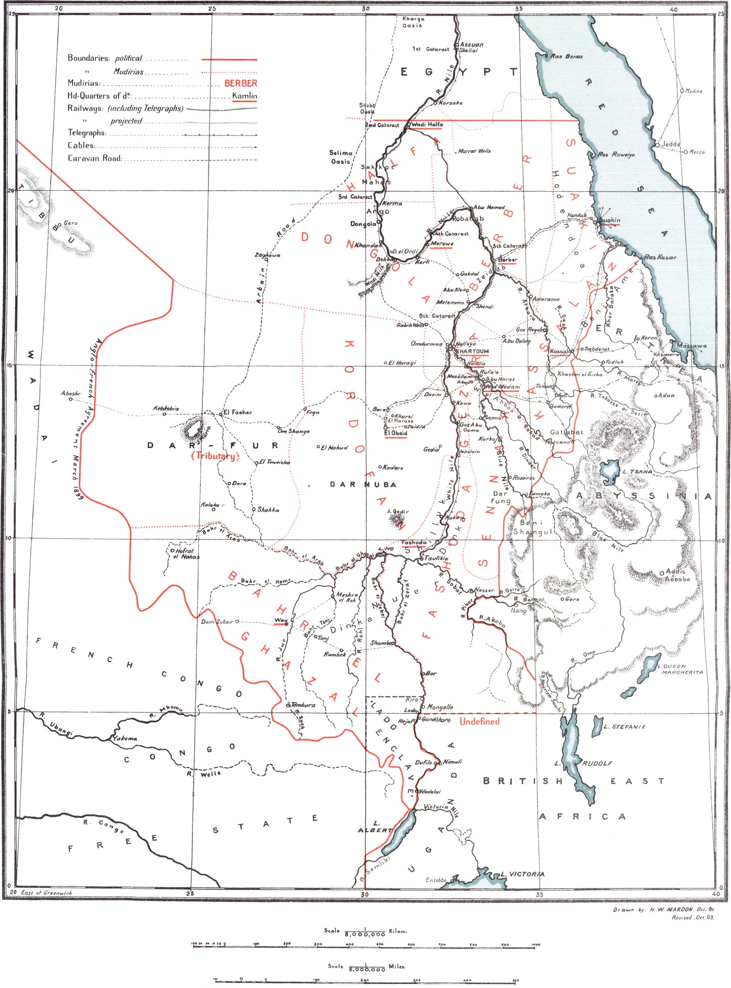 Original fold-out map from The Anglo-Egyptian Sudan, Volume II: Routes