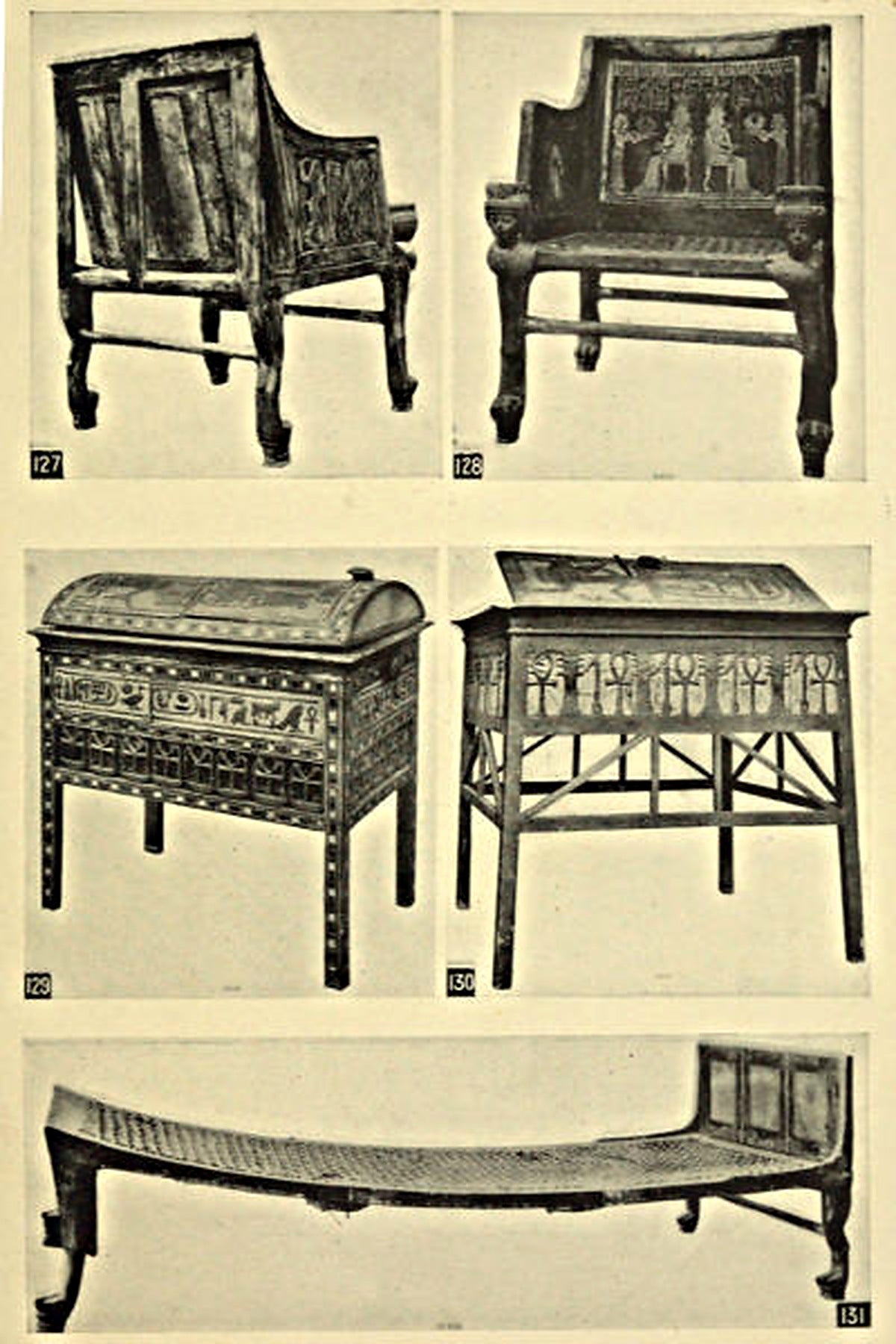 Ancient Egyptian furniture and woodwork — original illustrations