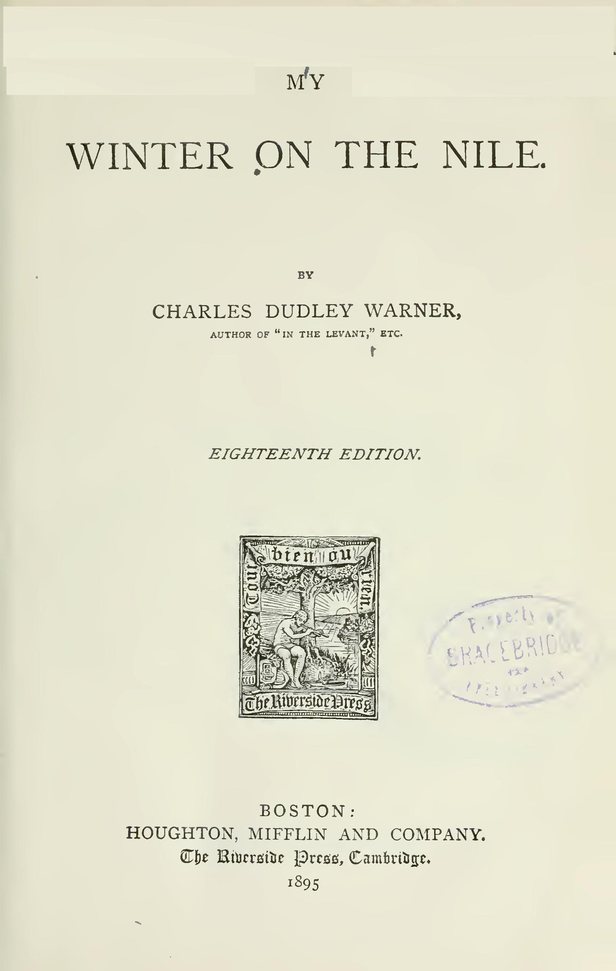Original 1895 eighteenth-edition title page