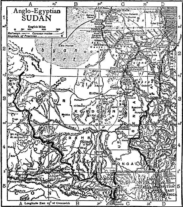 1911 period map of Anglo-Egyptian Sudan included as an editorial supplement