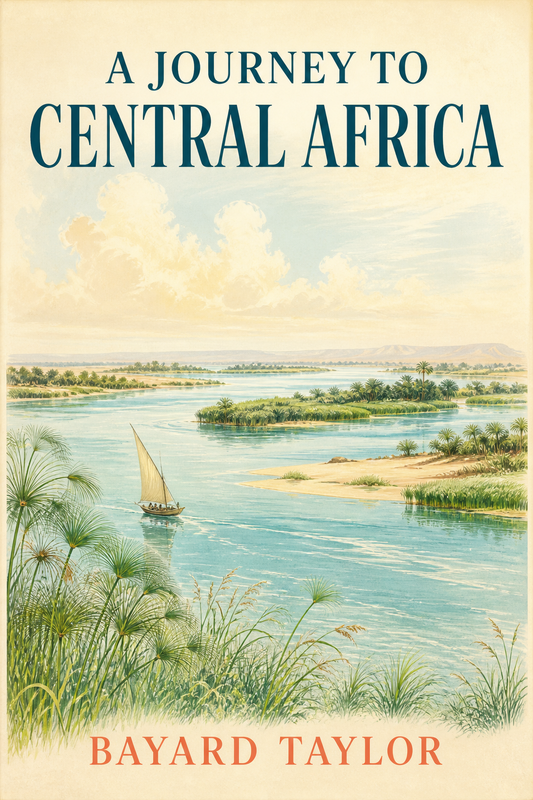 Bright White Nile landscape cover for A Journey to Central Africa by Bayard Taylor