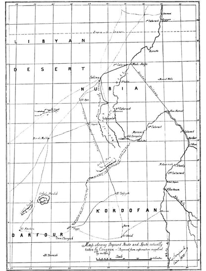Original 1899 route map from A Prisoner of the Khaleefa