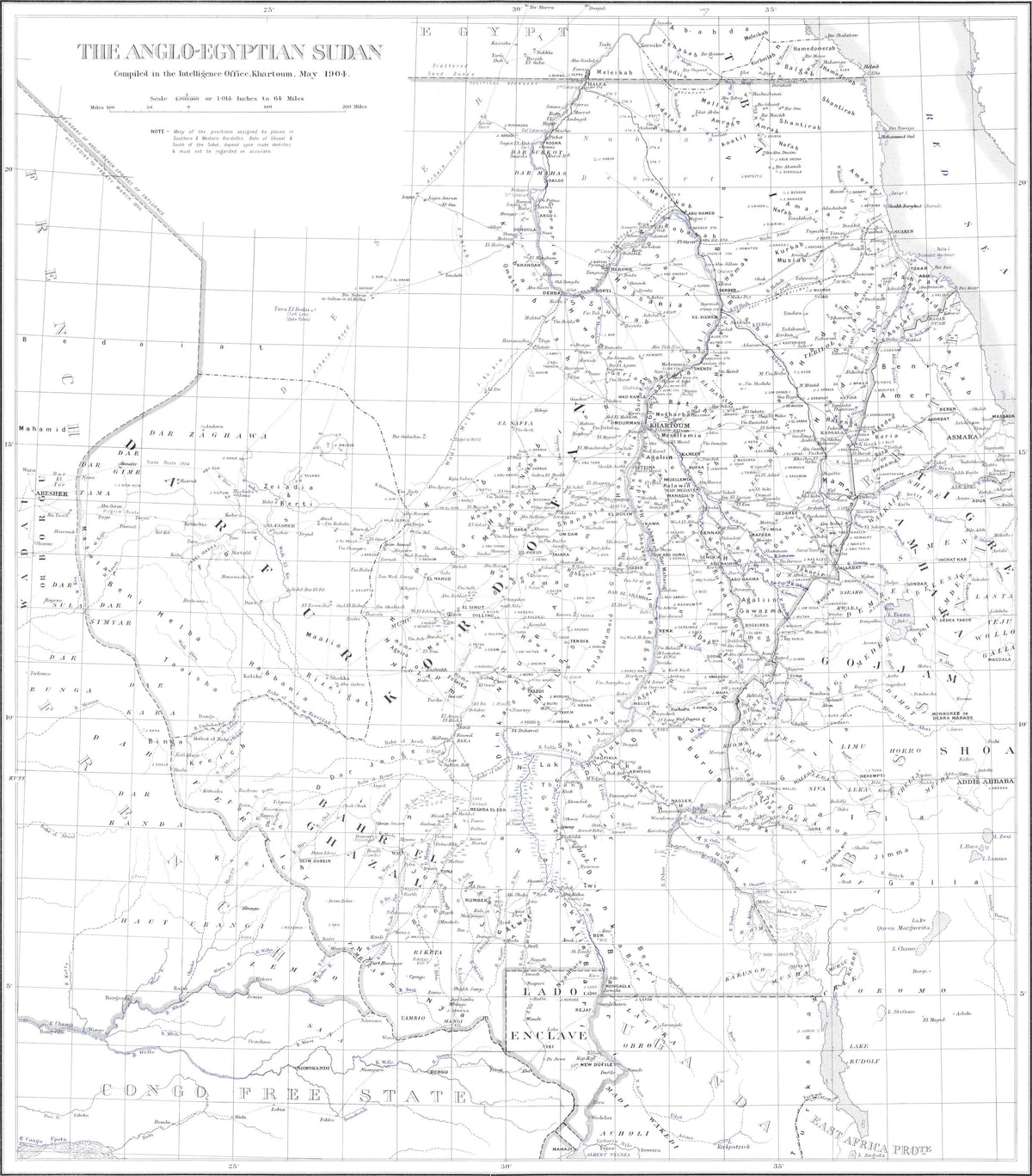 Original general map of Sudan compiled in Khartoum in 1904