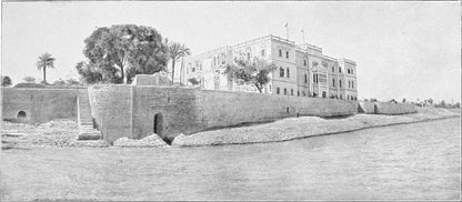 Original 1905 photograph of Khartoum Palace from the river