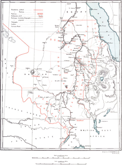 Original fold-out map from The Anglo-Egyptian Sudan, Volume II: Routes