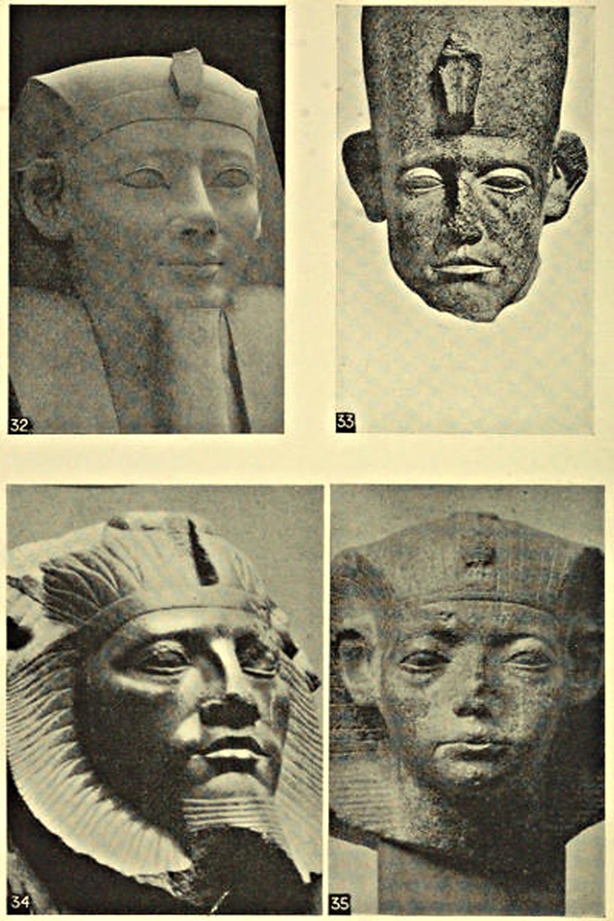 Royal sculpture across ancient Egyptian periods — original illustrations