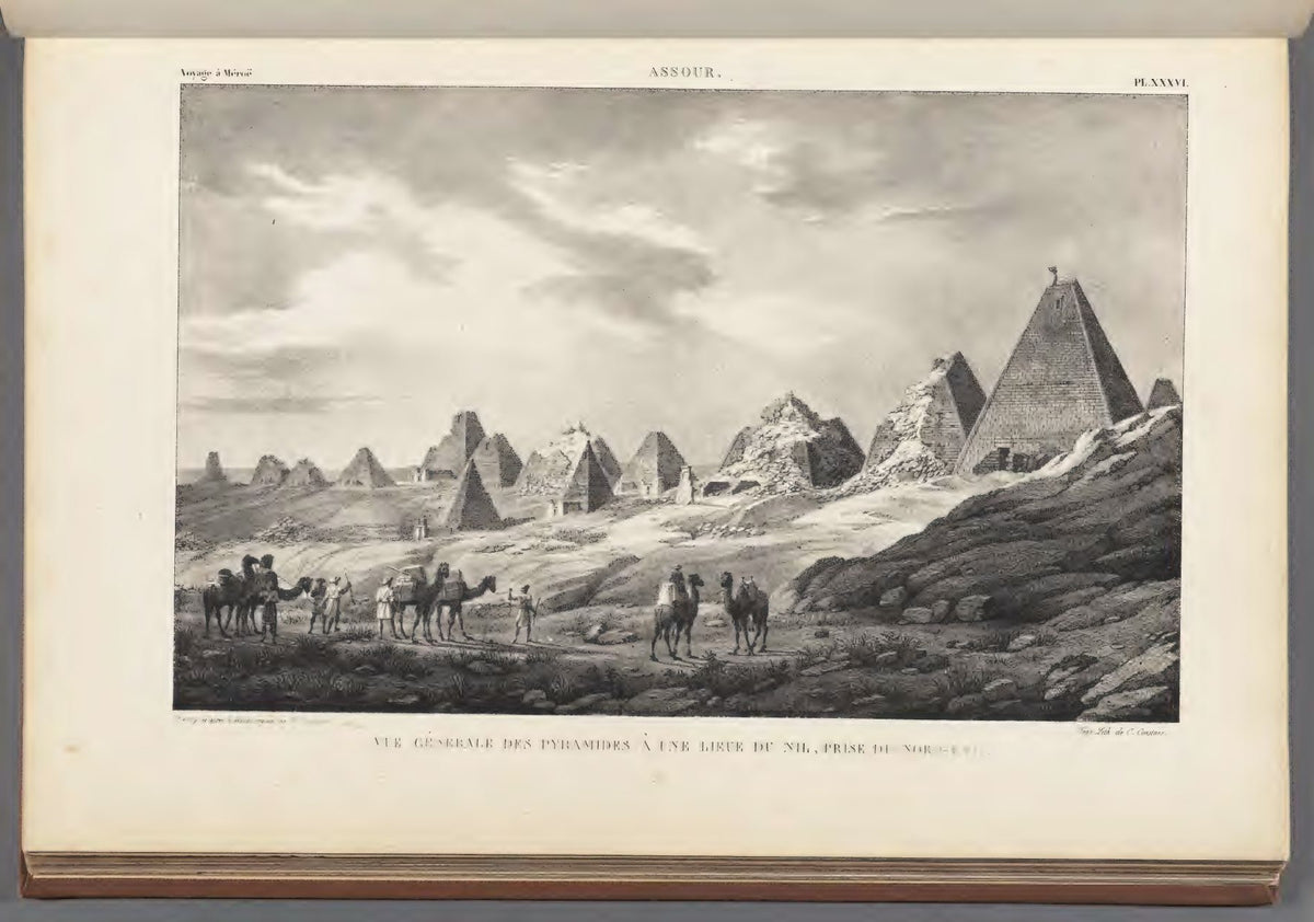Cailliaud atlas plate: pyramids at Assour