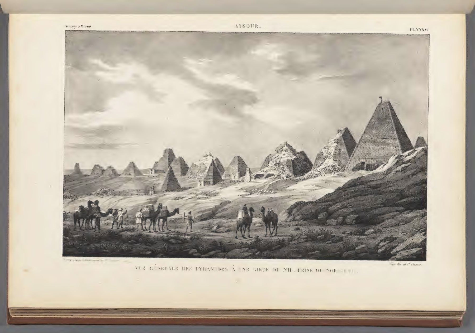 Cailliaud atlas plate: pyramids at Assour