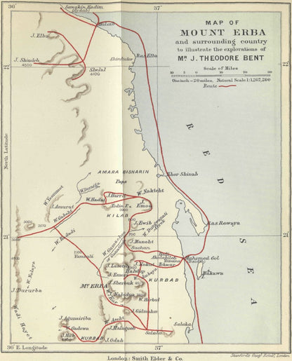 Original map of Mount Erba and surrounding country
