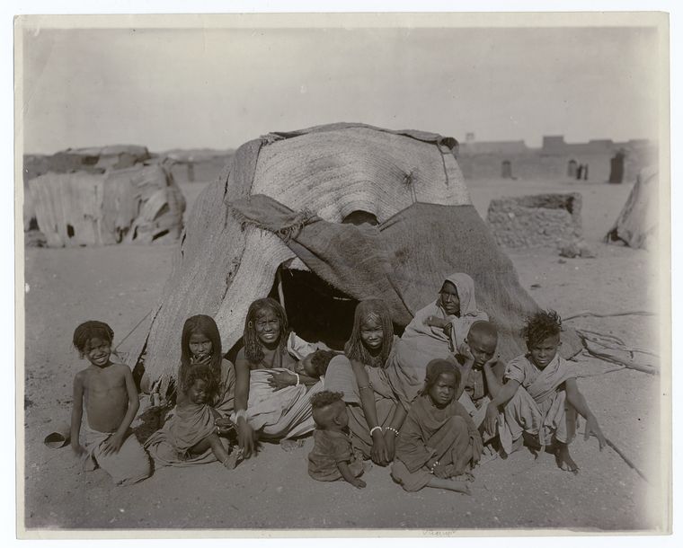 Archival Bisharin group at Wadi Halfa, NYPL digital ID 88455; contextual cover photograph, not Baker expedition