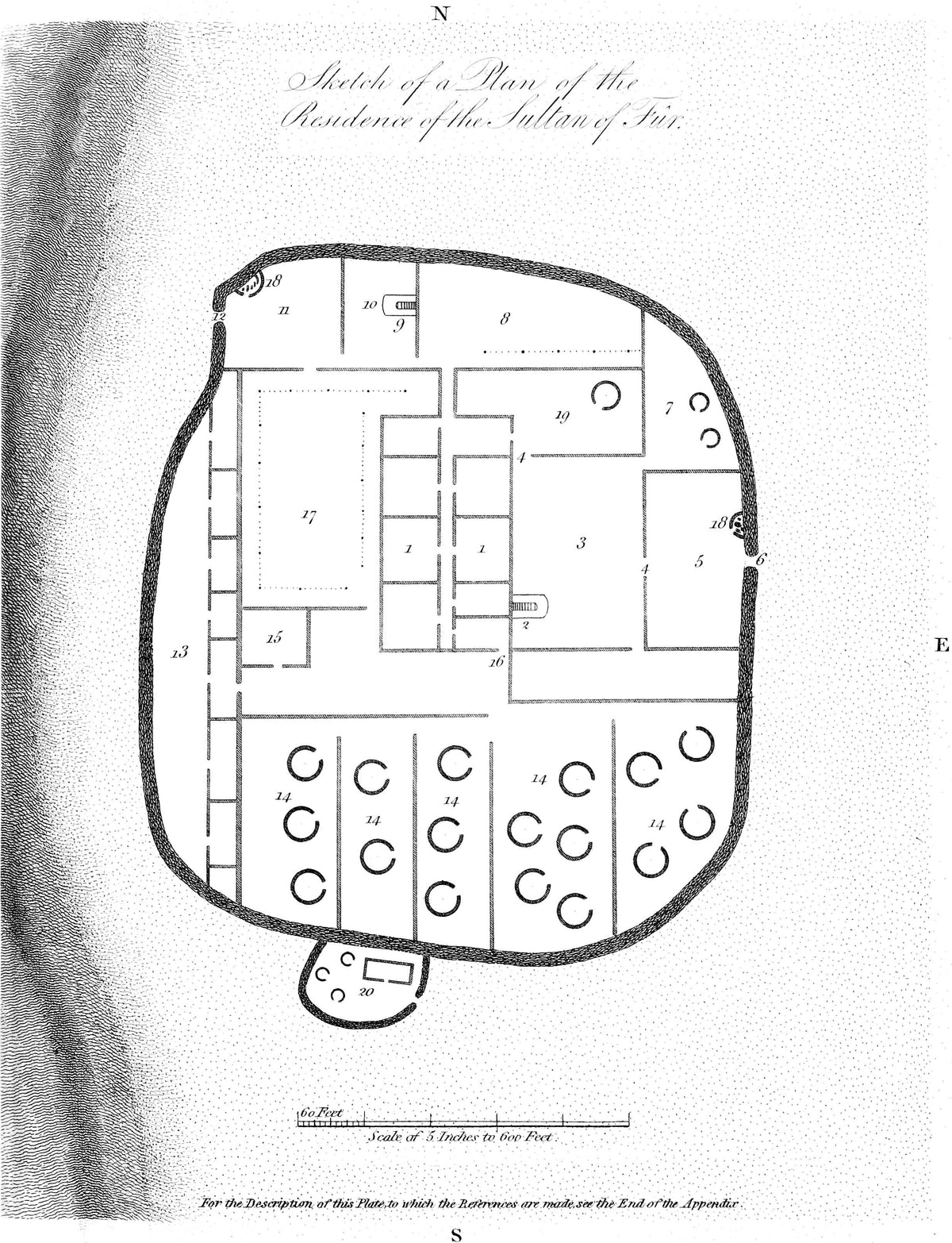 Original plan of the residence of the Sultan of Fur