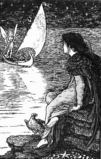 Original Walter Crane illustration from The Cuckoo Clock