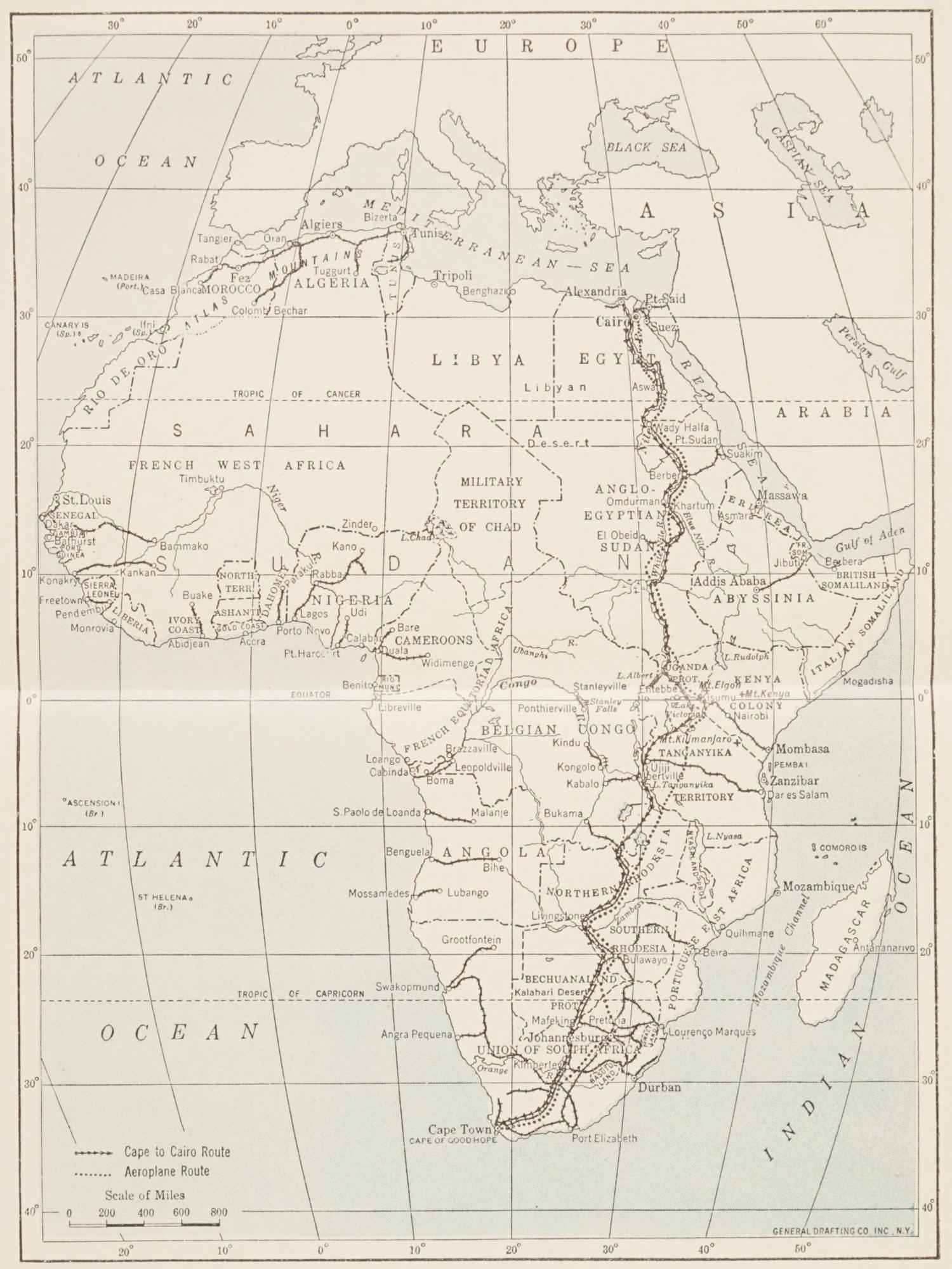 Original route map from Cairo to Kisumu