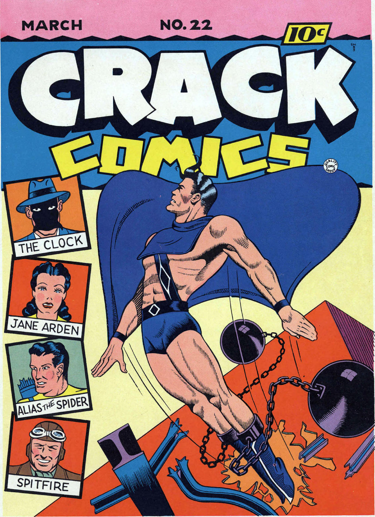 Crack Comics No. 22 authentic public-domain comic cover