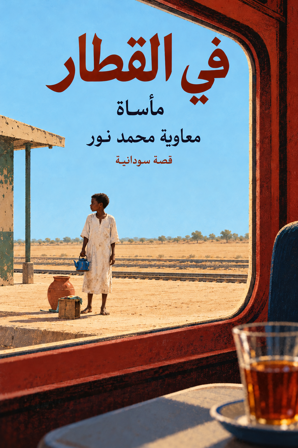 في القطار — مأساة، معاوية محمد نور؛ بائع شاي صغير من نافذة قطار، غلاف تخييلي جديد