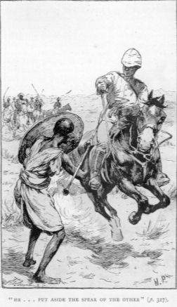 Original Walter Paget illustration of a horseman breaking through a line