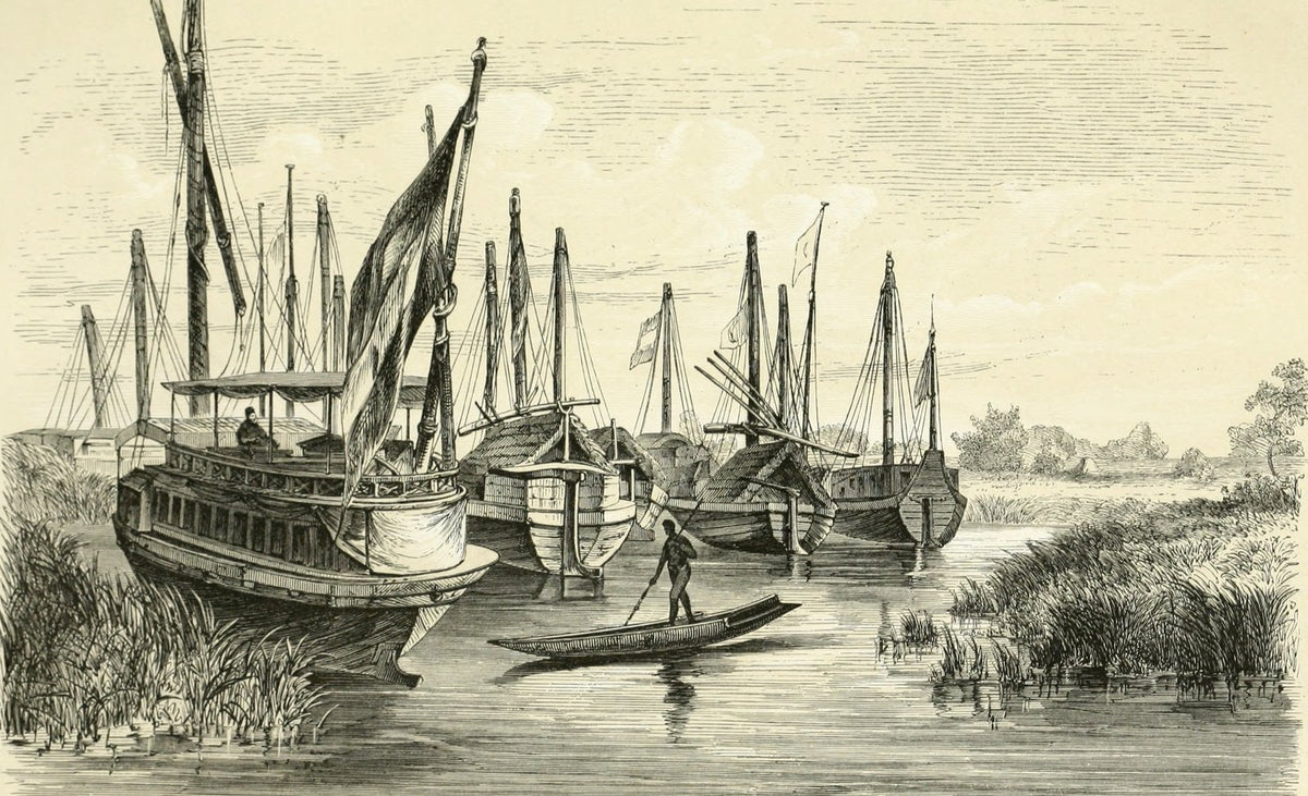 Boats at Meshra el-Req – plate, Heuglin 1869 (public domain)