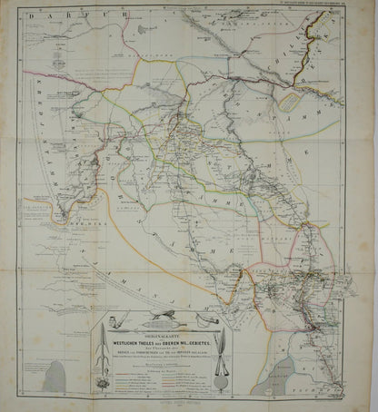 Heuglin's route map of the western upper Nile basin, 1869 (public domain)