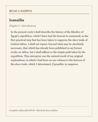 Readable excerpt from Ismailia by Sir Samuel W. Baker