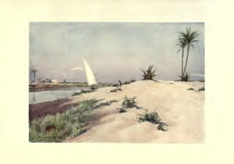 On The Ismailia Canal, Near Tel-El-Kebir — R. Talbot Kelly / على ترعة الإسماعيلية قرب التل الكبير — ر. تالبوت كيلي
