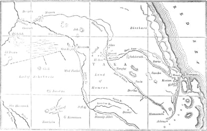 Original 1852 fold-out map titled The Land of Bellad-Sudan