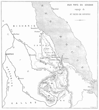 Original historical map from Lands of the Sudan, 1885