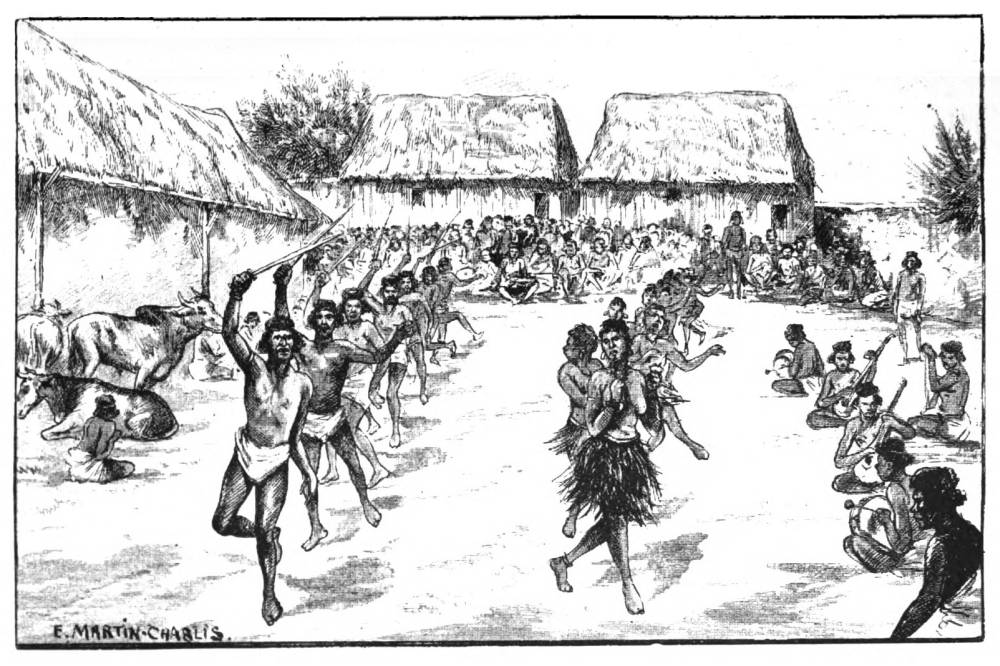 Historical illustration of a choum funeral from the 1885 edition