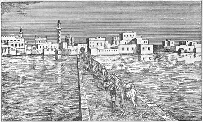 Original 1884 illustration of the causeway at Massawa