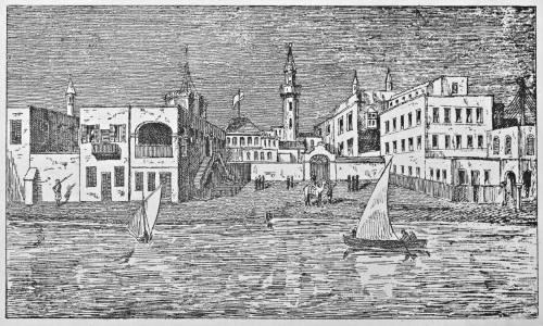 Original 1884 illustration of Suakin in Sudan