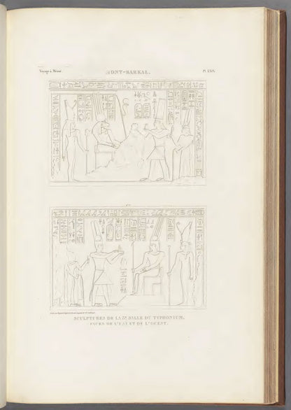 Cailliaud atlas plate: reliefs at Jebel Barkal
