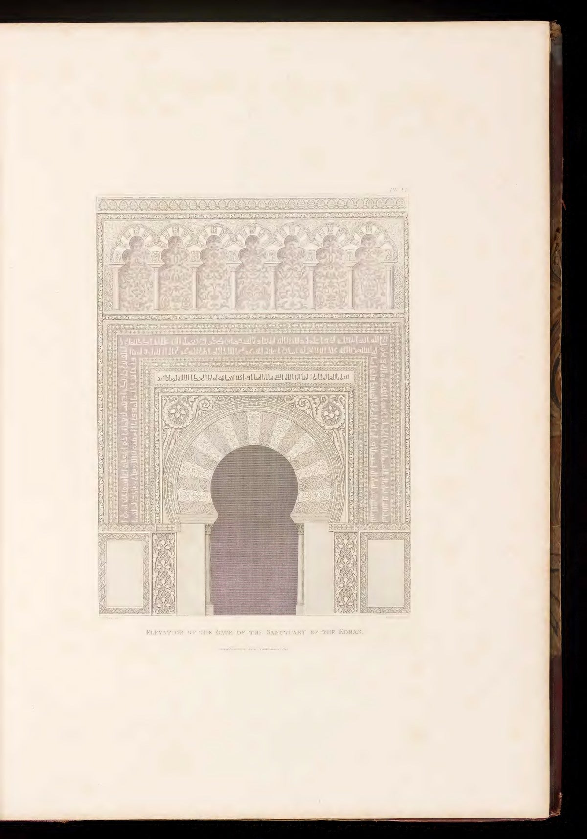 Architectural detail from Córdoba — original engraved plate
