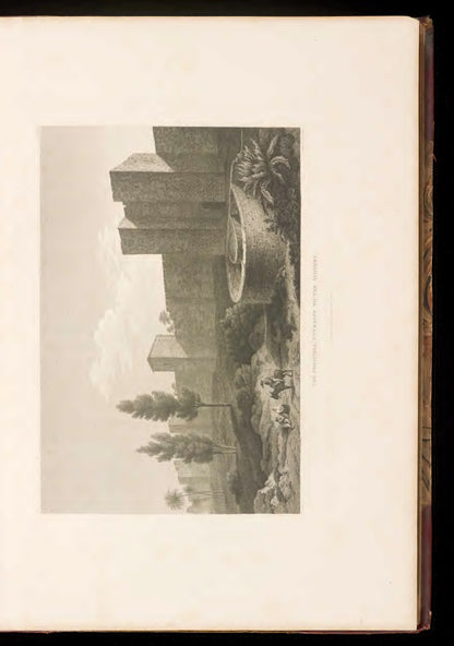 Landscape view of the Alhambra — original engraved plate