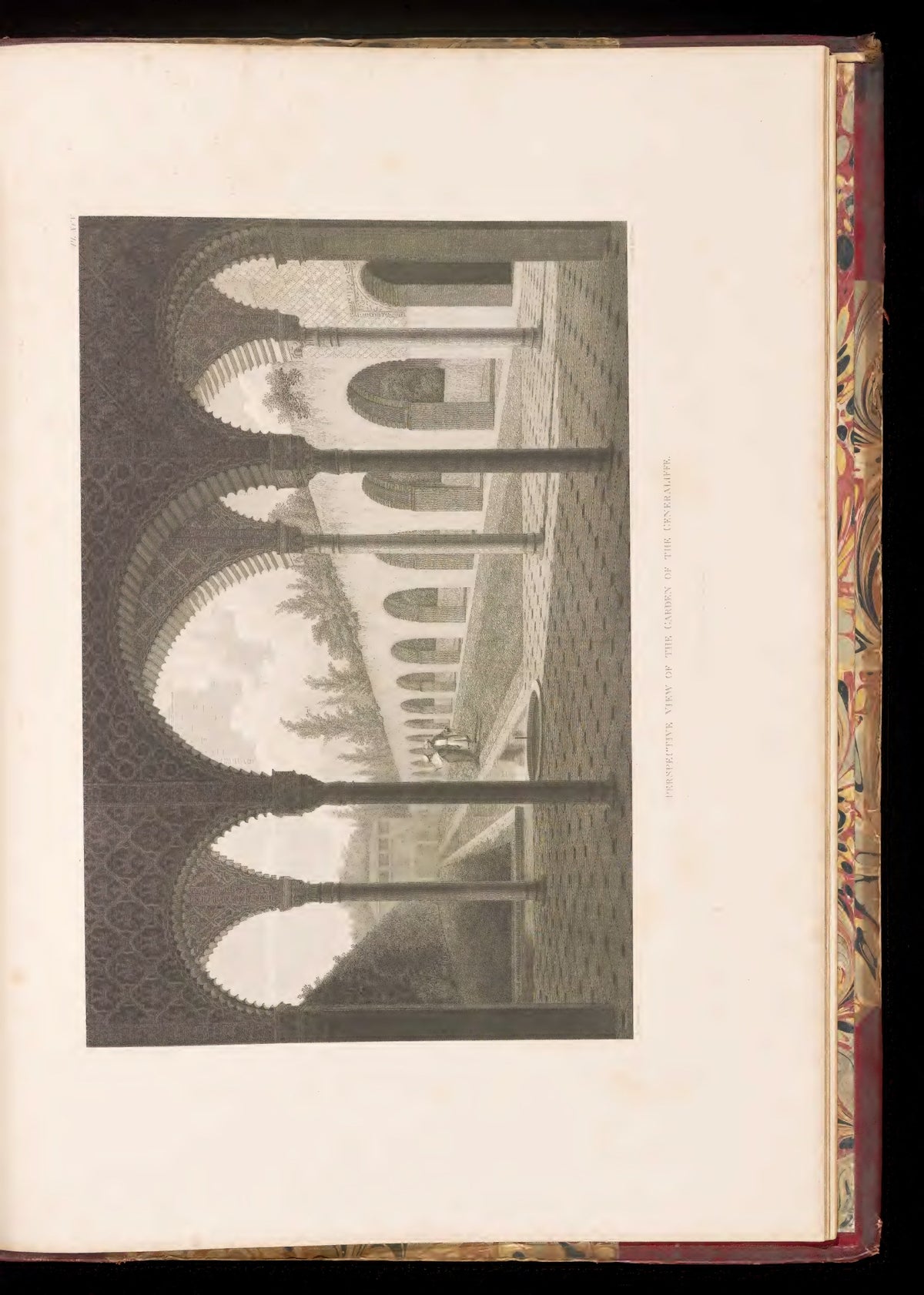 Garden of the Generalife — original engraved plate