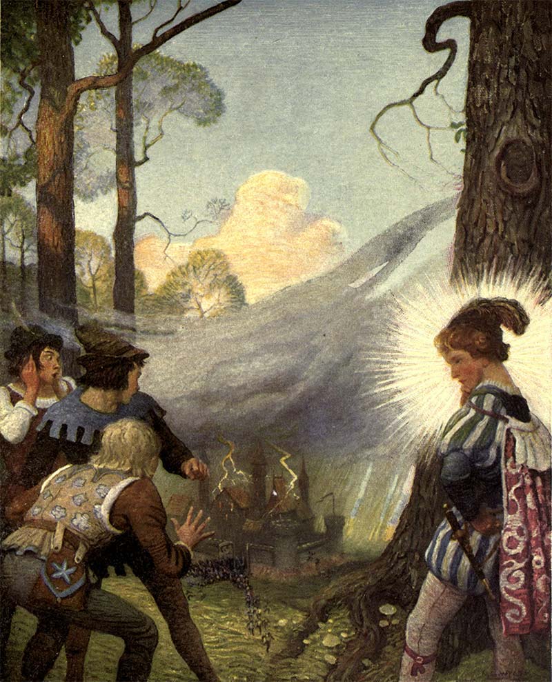 The Mysterious Stranger N. C. Wyeth supernatural scene preview