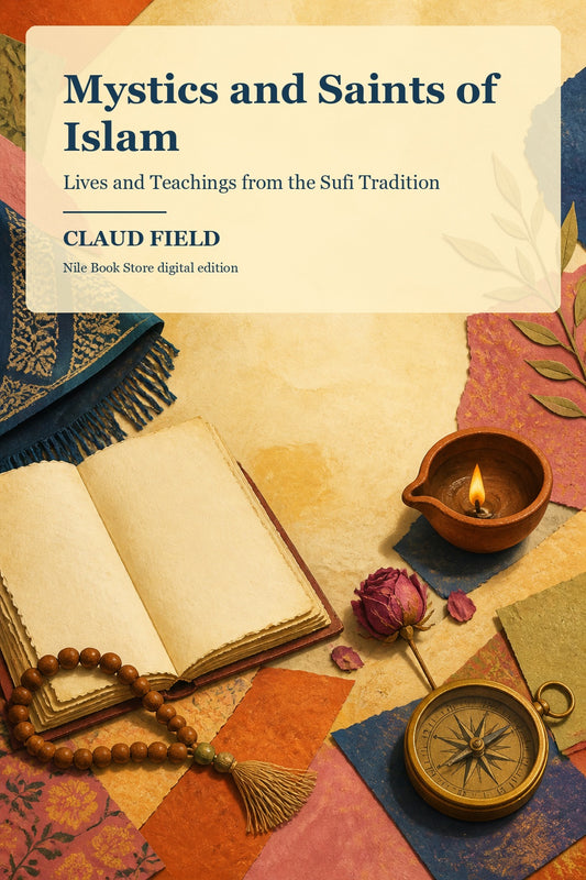 Colorful manuscript-table cover for Mystics and Saints of Islam by Claud Field
