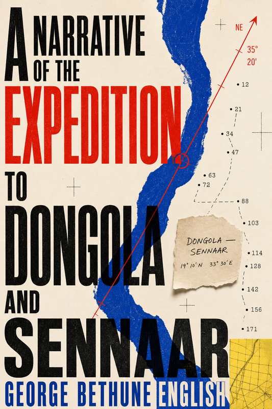 Bold modernist cover for A Narrative of the Expedition to Dongola and Sennaar by George Bethune English