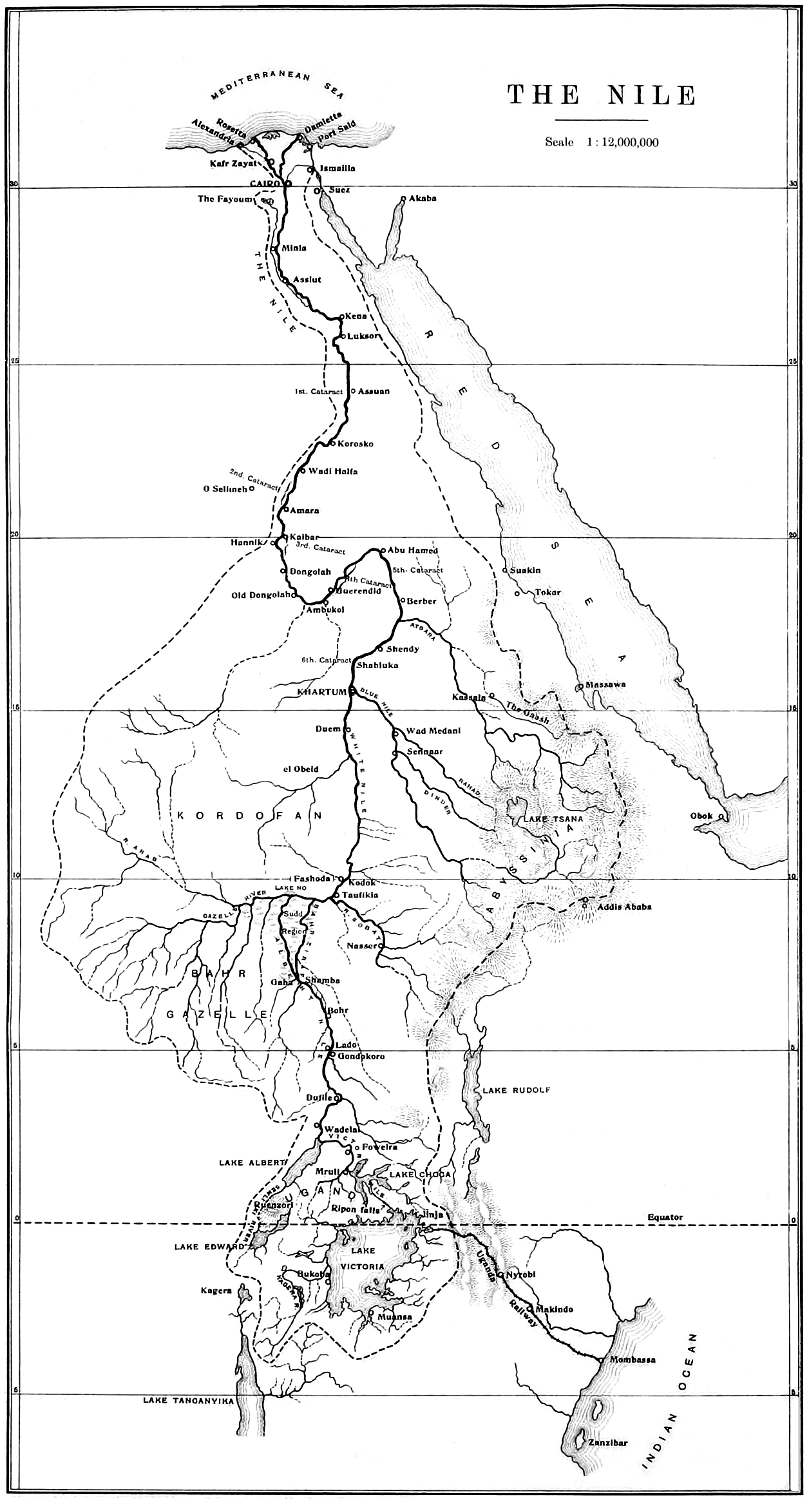 Original 1904 map of the Nile basin