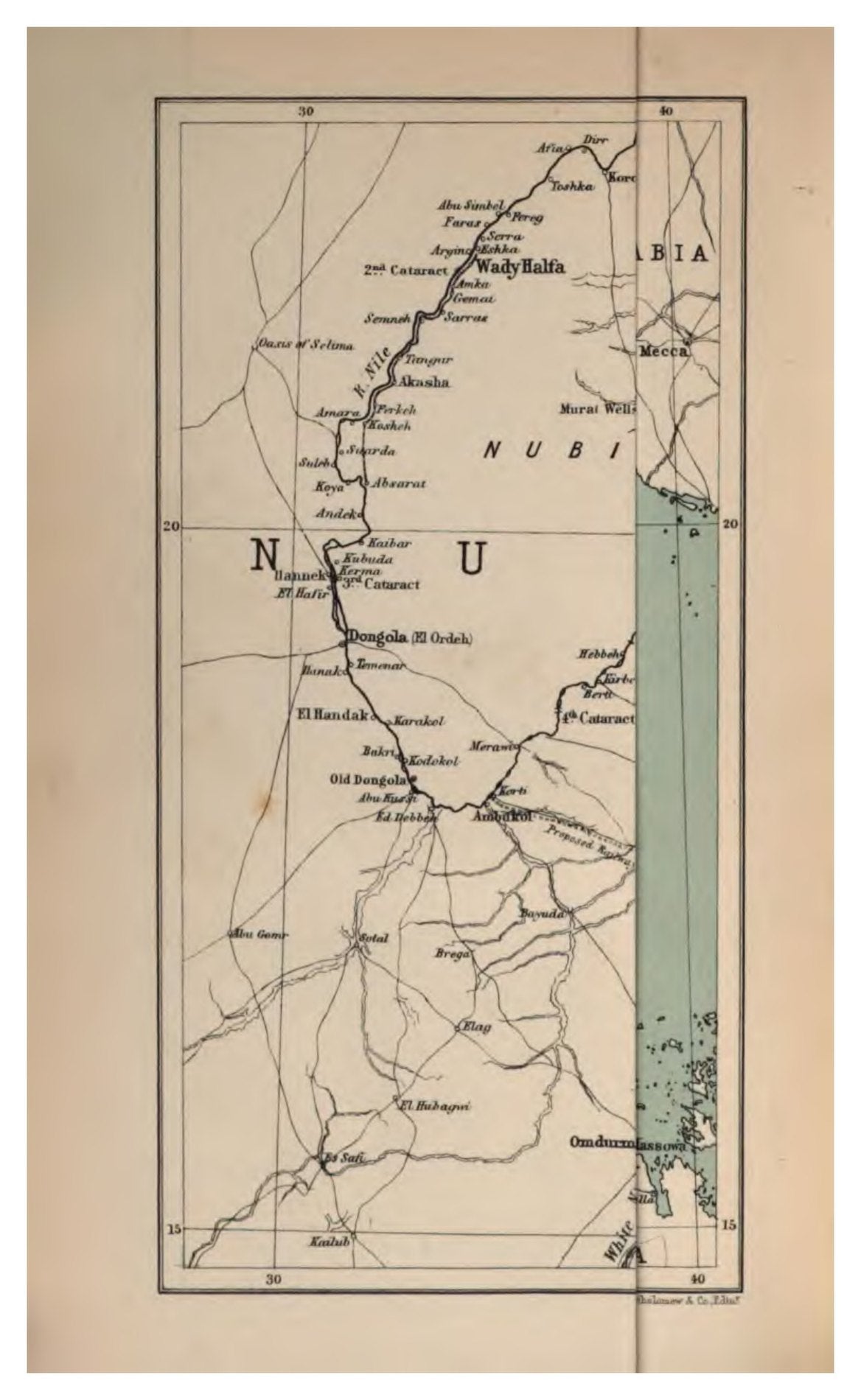 Original 1897 map of Nubia and the northern Sudan