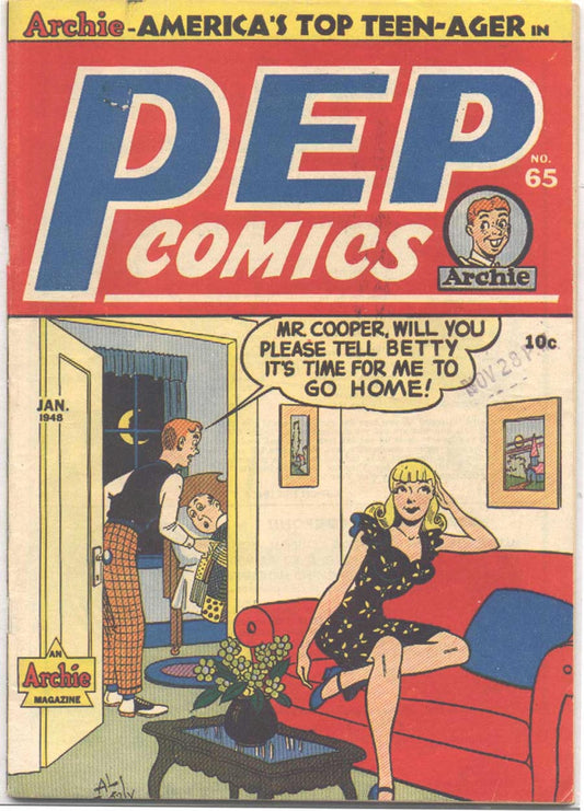 Pep Comics No. 65 authentic public-domain comic cover