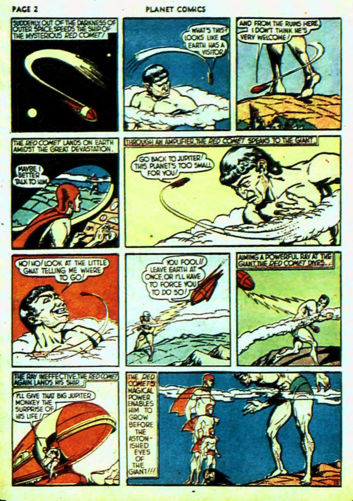 The Red Comet faces a giant visitor in Planet Comics #6
