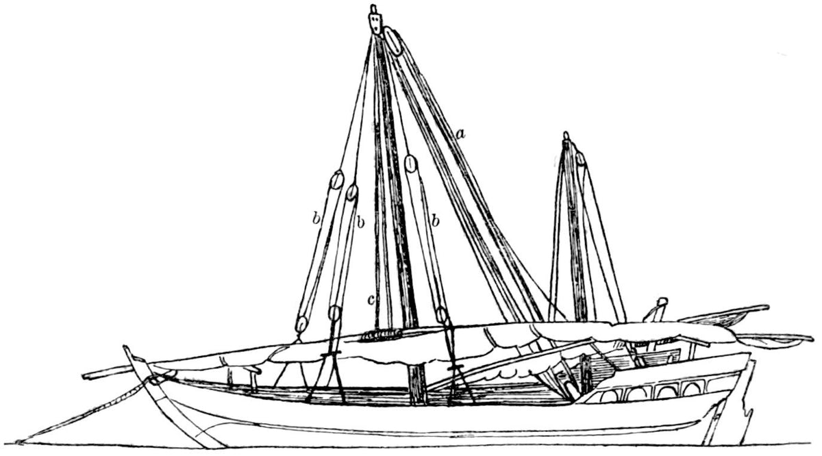 Original illustration: rigging of a Red Sea sambuk sailing vessel