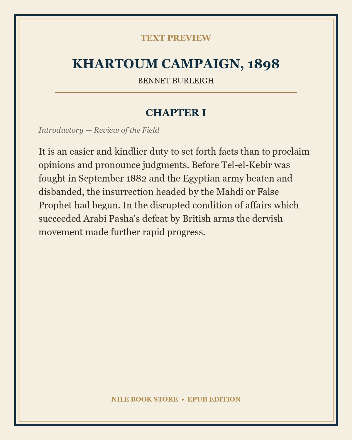 Text preview from Chapter I of Khartoum Campaign, 1898