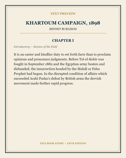 Text preview from Chapter I of Khartoum Campaign, 1898