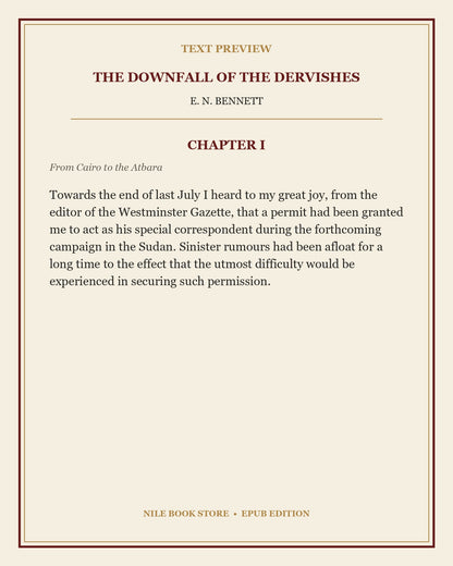 Text preview from Chapter I of The Downfall of the Dervishes