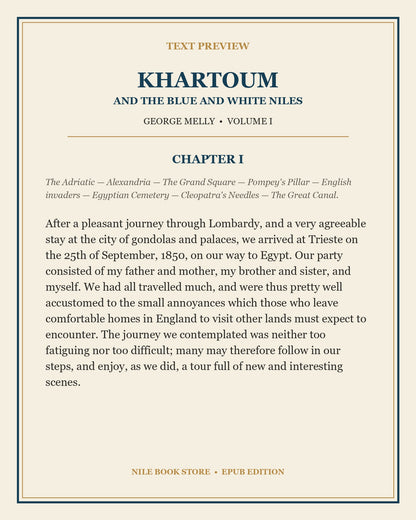 Text preview from Chapter I of Khartoum and the Blue and White Niles, Volume I