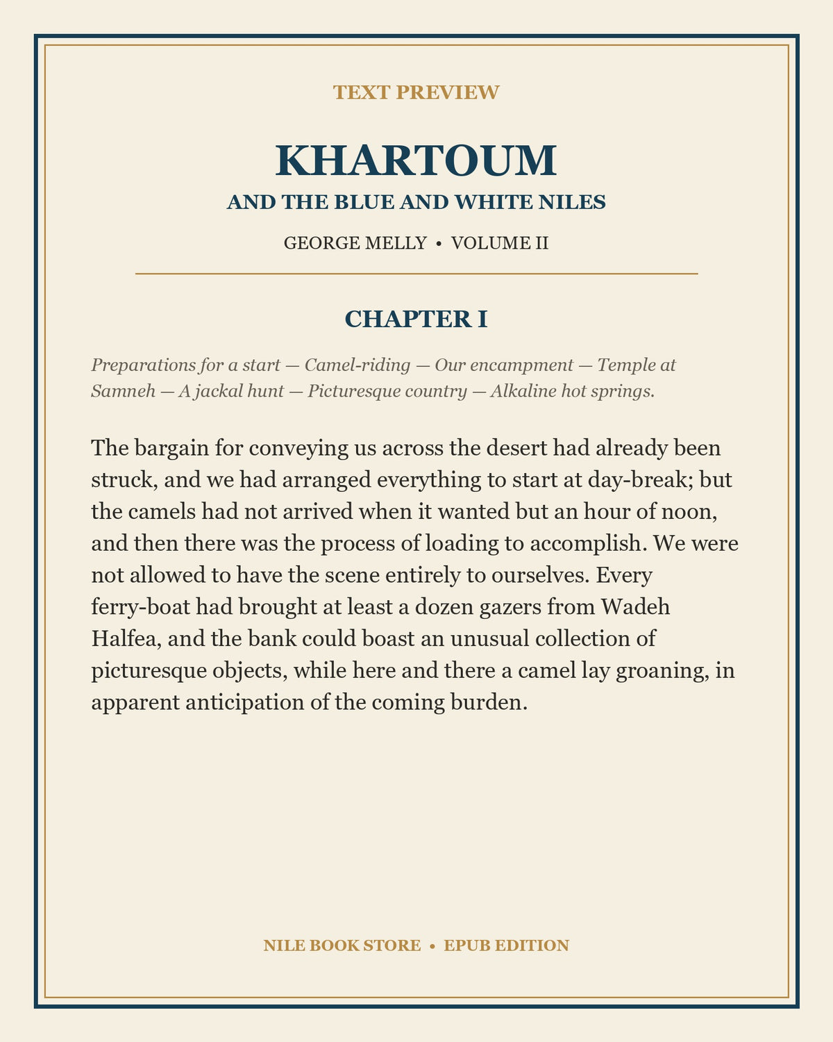 Text preview from Chapter I of Khartoum and the Blue and White Niles, Volume II