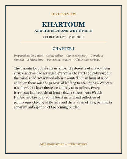 Text preview from Chapter I of Khartoum and the Blue and White Niles, Volume II