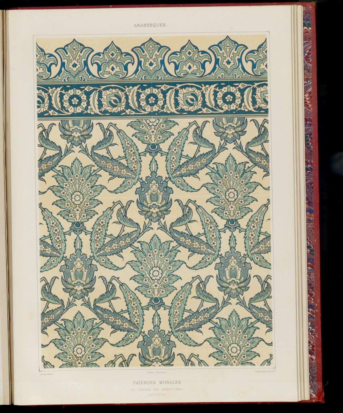 Blue floral tilework plate from Cairo