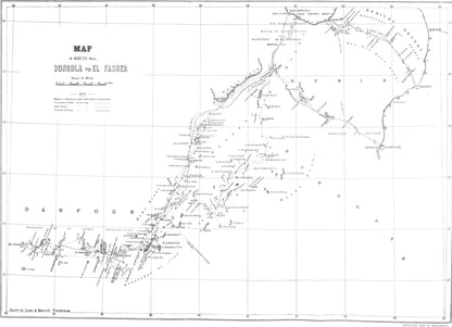 Original route map from Nubia toward Darfoor