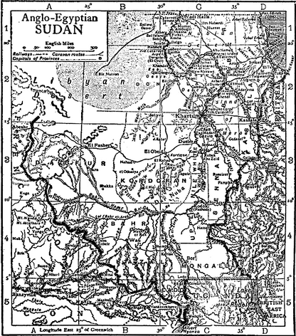 1911 period map of Anglo-Egyptian Sudan included as an editorial supplement